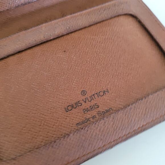 Vintage Louis Vuitton LV Brown Bi-Fold Leather Wallet Monogram Card ID Unisex - Picture 4 of 10